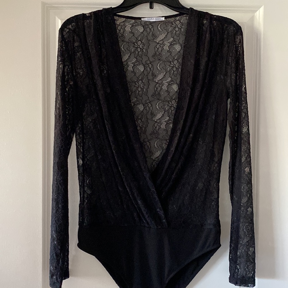 Zara black lace bodysuit